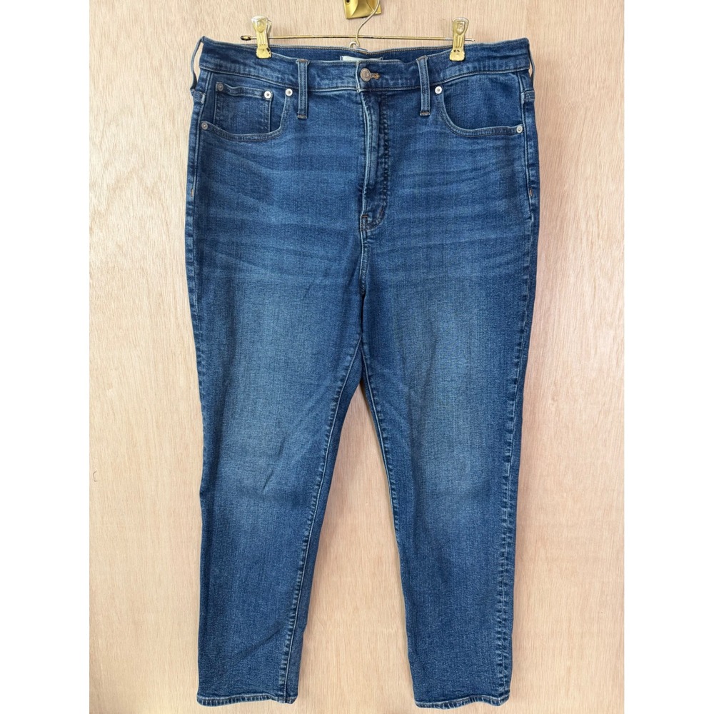 Madewell The Perfect Vintage Jeans 32 Medium Blue High Rise Straight Leg Denim